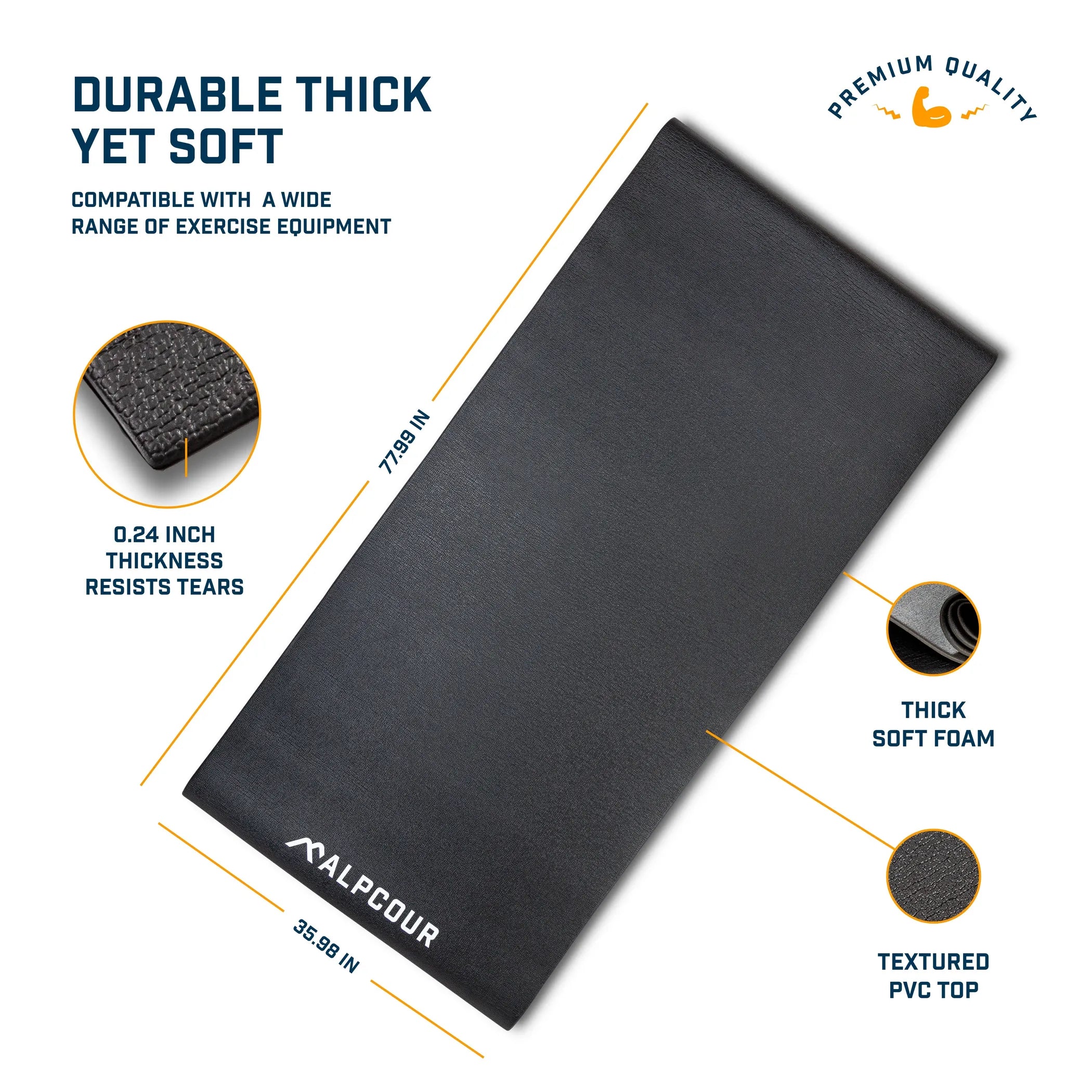 Alpcour Bike Trainer Anti-Slip Floor Mat