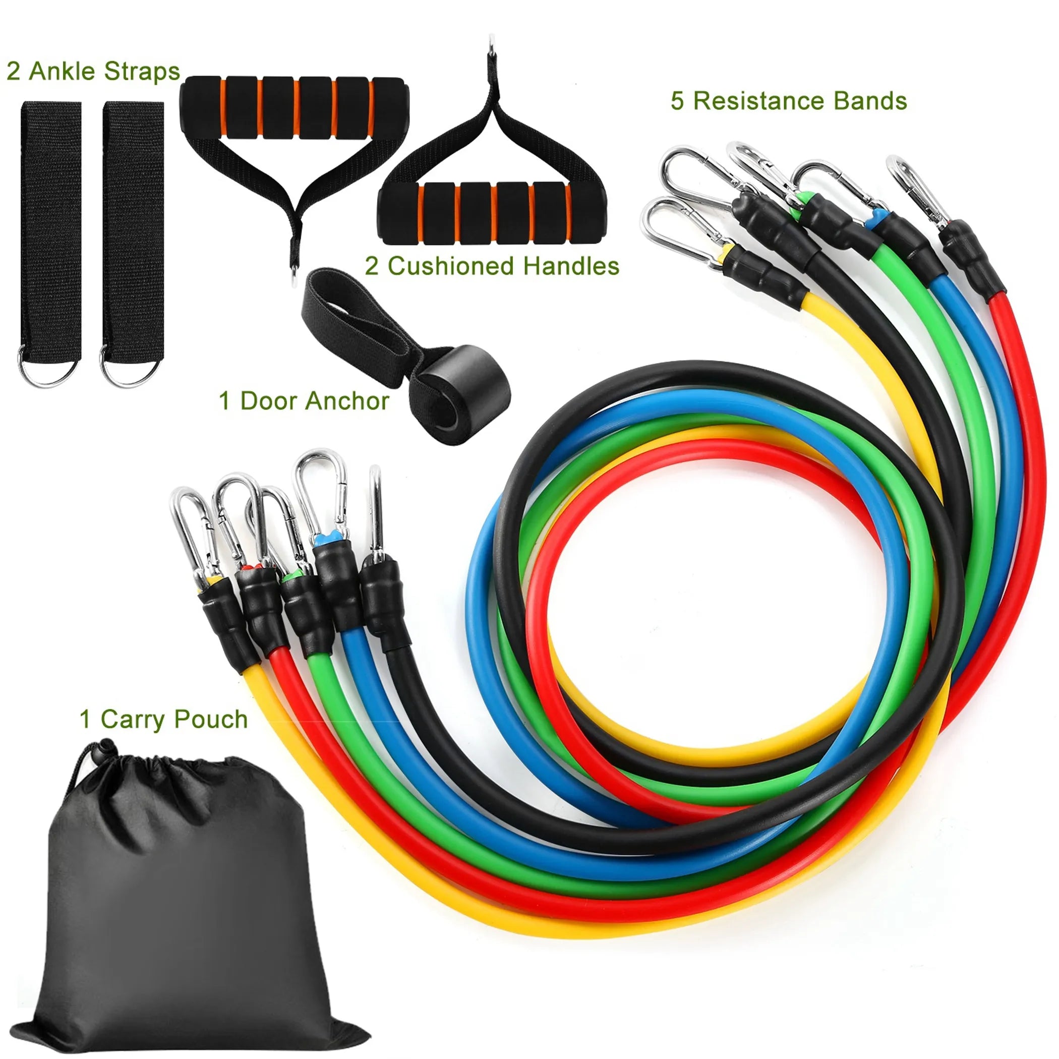 11Pcs Resistance Bands Set