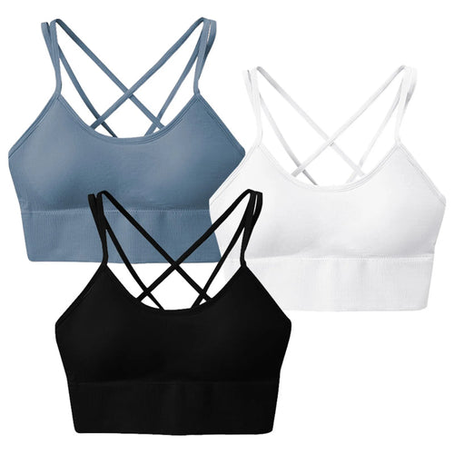 3Packs Women Cross Back Sport Bras